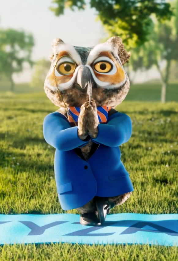 Xyzal - Owl doing yoga